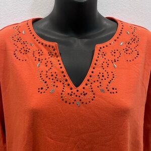 Embellished Orange Women's Top